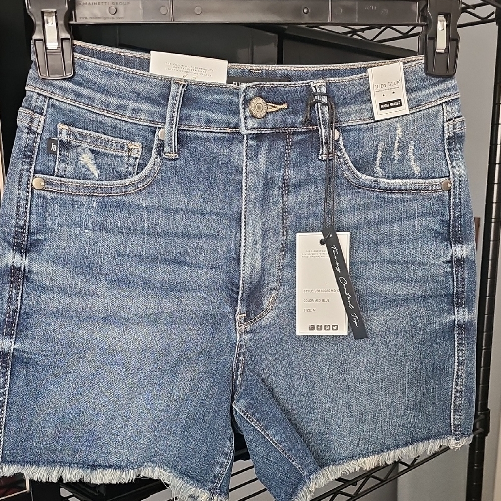 Judy Blue Distressed Blue Jean Shorts